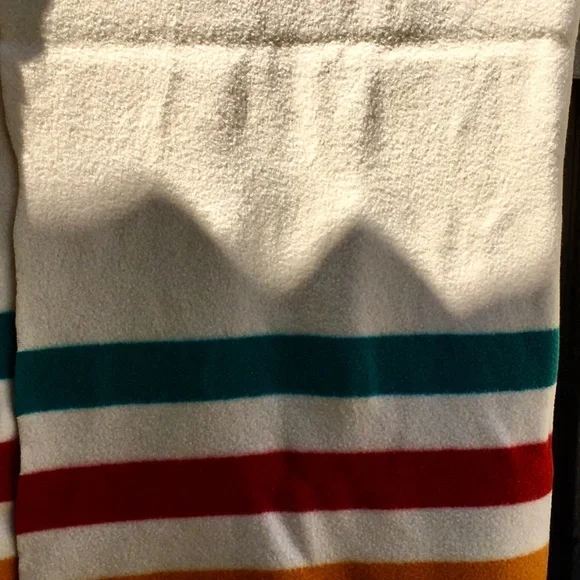 Baron Woolen Mills Multi Stripe Premium Wool 1940s Vintage Blanket